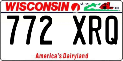 WI license plate 772XRQ