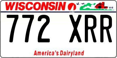 WI license plate 772XRR