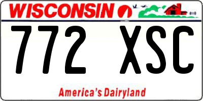 WI license plate 772XSC