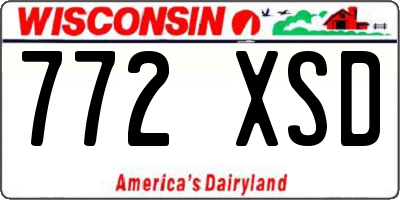 WI license plate 772XSD