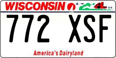 WI license plate 772XSF
