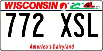 WI license plate 772XSL