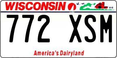 WI license plate 772XSM