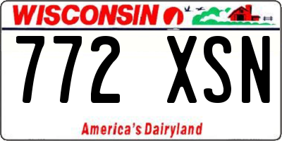 WI license plate 772XSN