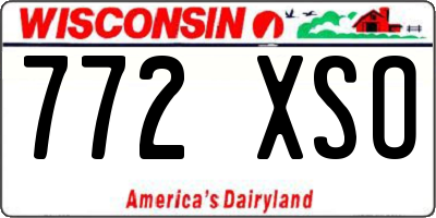 WI license plate 772XSO