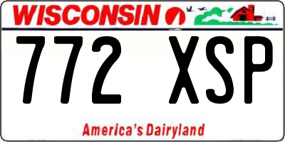 WI license plate 772XSP