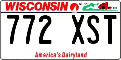 WI license plate 772XST