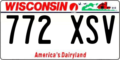 WI license plate 772XSV