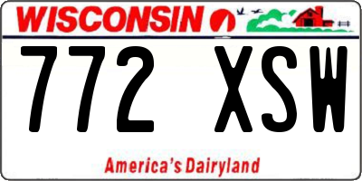 WI license plate 772XSW