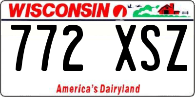 WI license plate 772XSZ