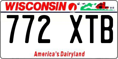 WI license plate 772XTB