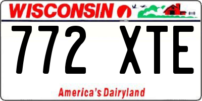 WI license plate 772XTE