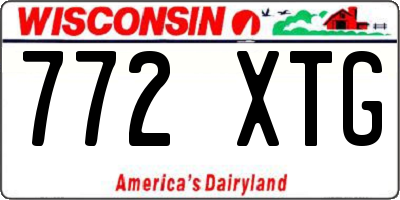 WI license plate 772XTG