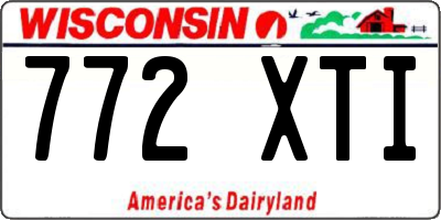 WI license plate 772XTI