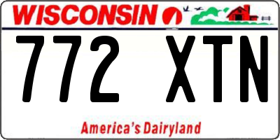 WI license plate 772XTN