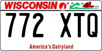 WI license plate 772XTQ