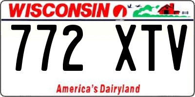 WI license plate 772XTV