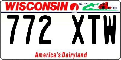 WI license plate 772XTW