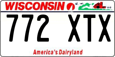 WI license plate 772XTX