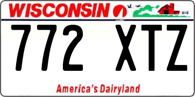 WI license plate 772XTZ