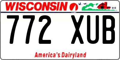WI license plate 772XUB