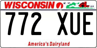 WI license plate 772XUE