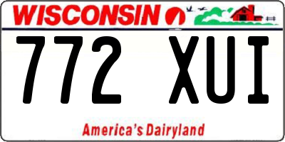 WI license plate 772XUI