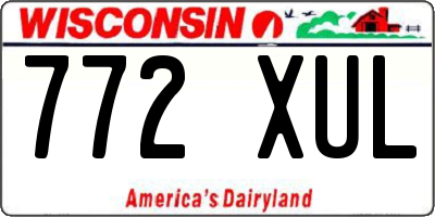 WI license plate 772XUL