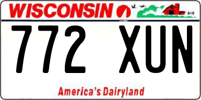 WI license plate 772XUN