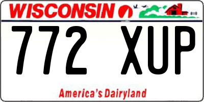 WI license plate 772XUP