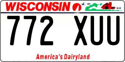 WI license plate 772XUU