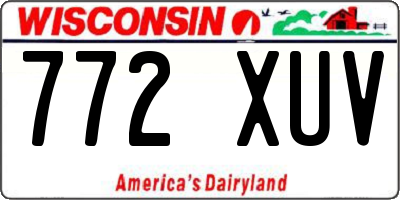 WI license plate 772XUV