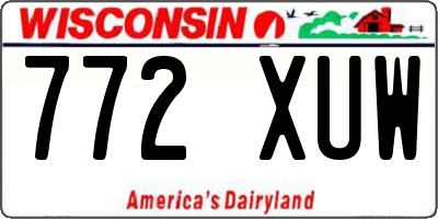 WI license plate 772XUW