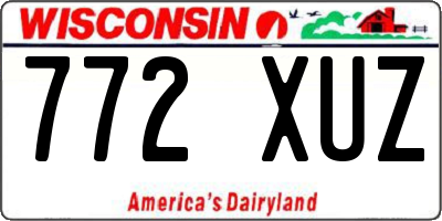 WI license plate 772XUZ