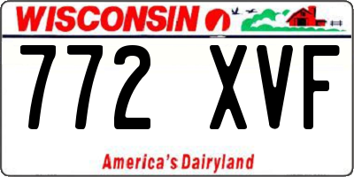 WI license plate 772XVF
