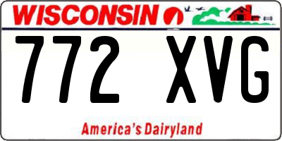 WI license plate 772XVG