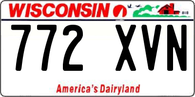 WI license plate 772XVN