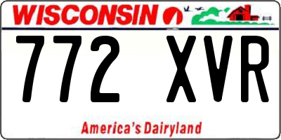WI license plate 772XVR