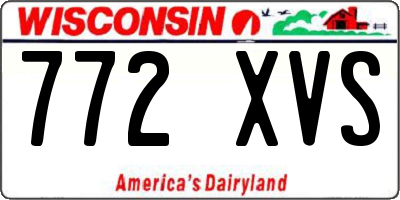 WI license plate 772XVS