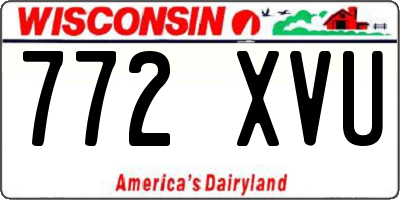 WI license plate 772XVU