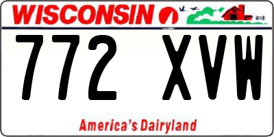 WI license plate 772XVW