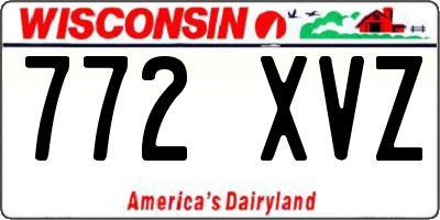 WI license plate 772XVZ