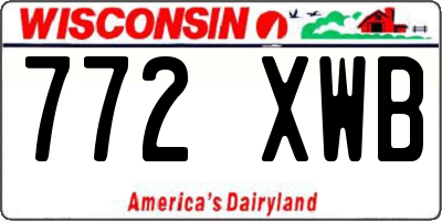 WI license plate 772XWB