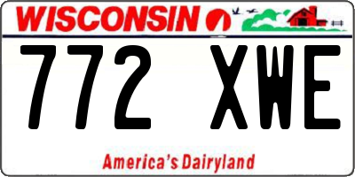 WI license plate 772XWE