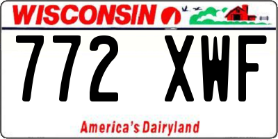 WI license plate 772XWF