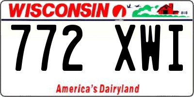 WI license plate 772XWI