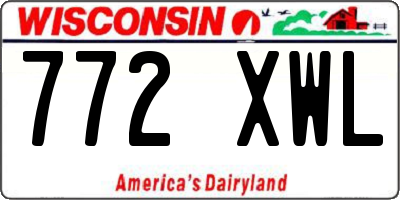 WI license plate 772XWL