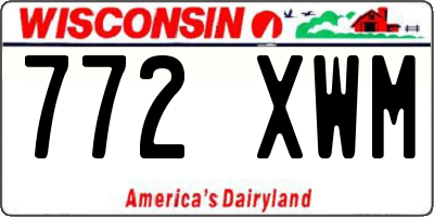 WI license plate 772XWM
