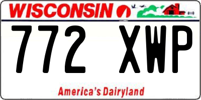 WI license plate 772XWP
