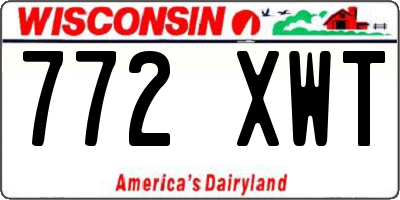 WI license plate 772XWT